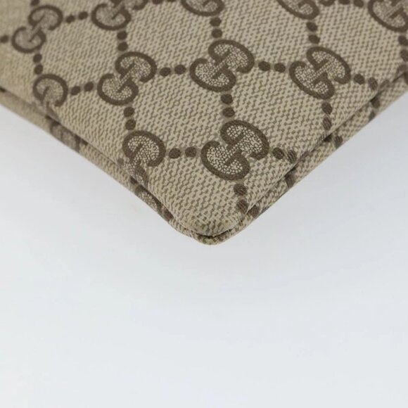 GUCCI GG Supreme Hand Bag PVC Leather Vintage Beige Auth 146840 - Picture 5 of 16